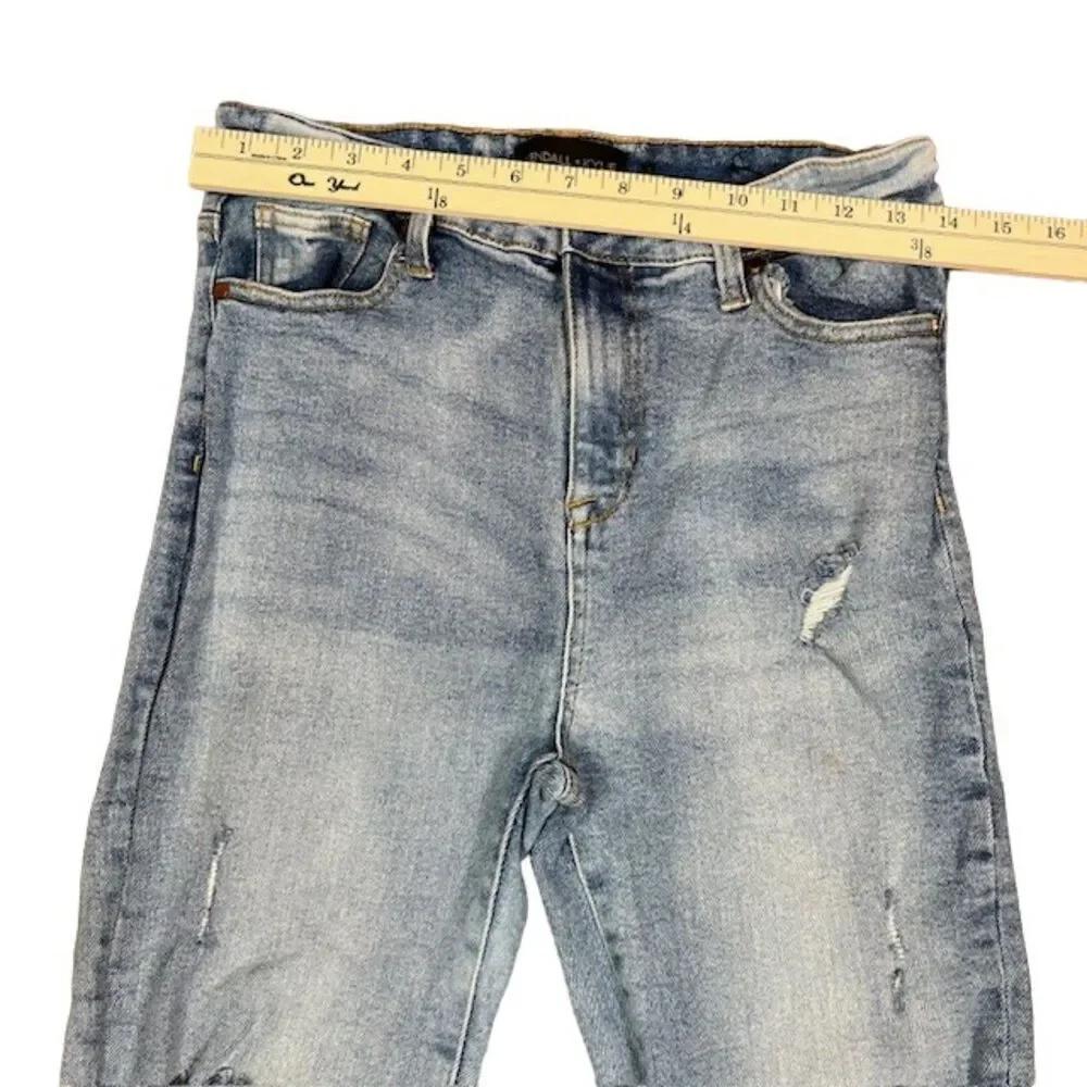 Kendall‎ + Kylie Super High Distressed Skinny Jeans Medium Light Wash Size 28